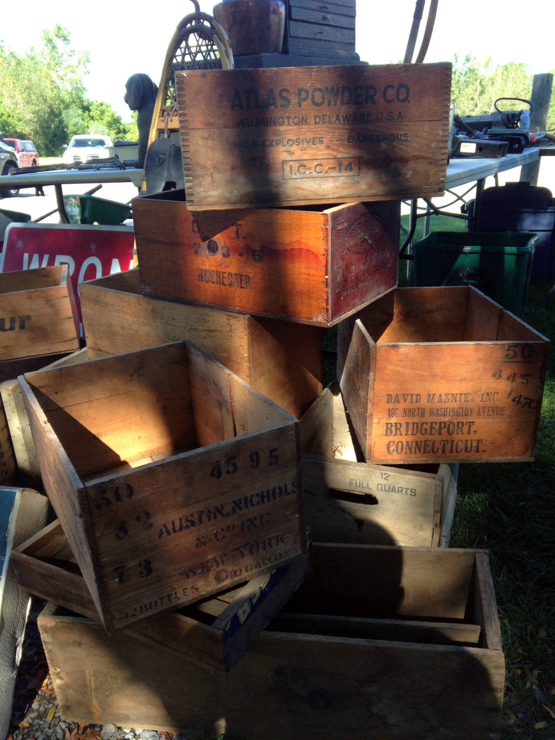 East Avon Flea Market - Wooden Boxes