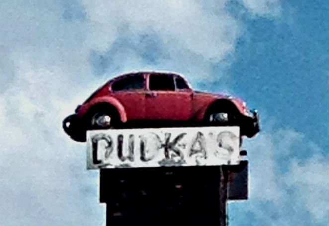 Volkswagen Bug on a Smokestack Dudka's Garage Amsterdam, NY