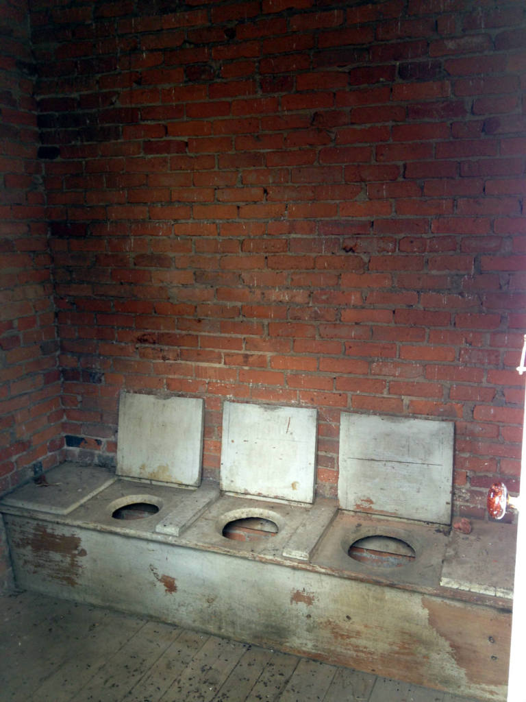 Inside the Second Floor of Two Story Brick Outhouse in Phelps, NY