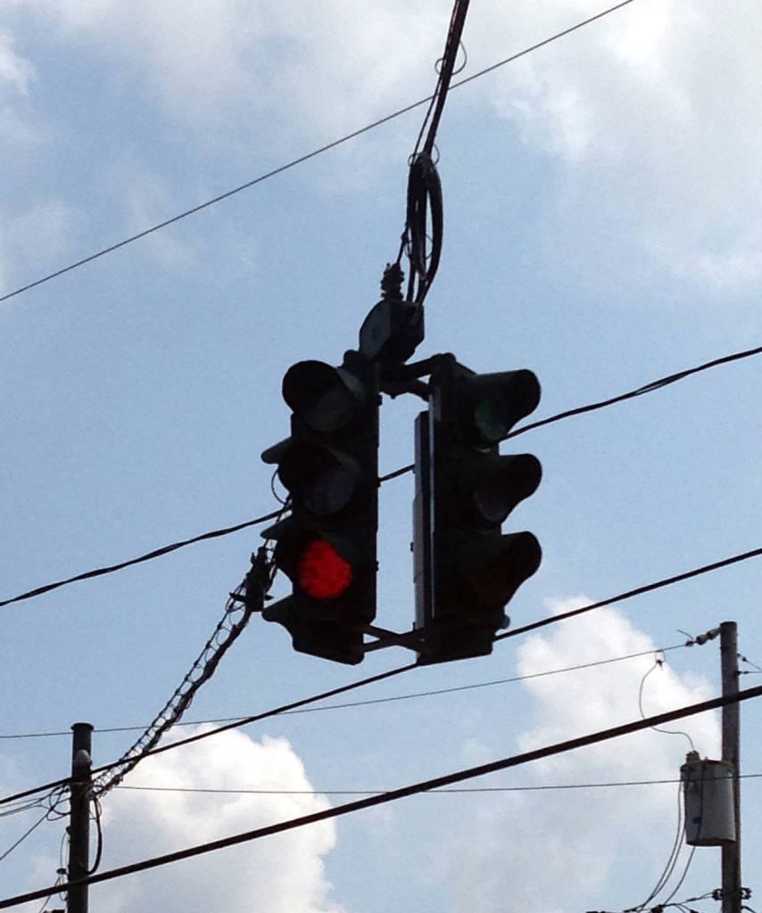 Red on Bottom Traffic Light in Tipperary Hill in Syracuse, NY