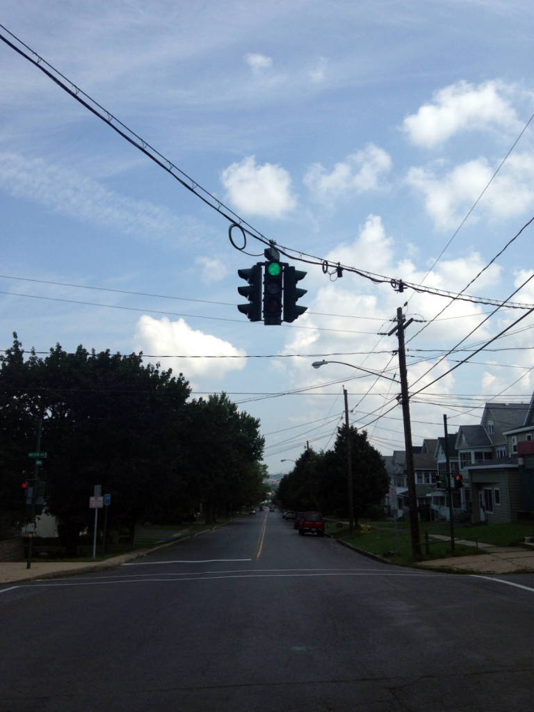 Upside Down Traffic Signal in Tipperary Hill Syracuse, NY Exploring