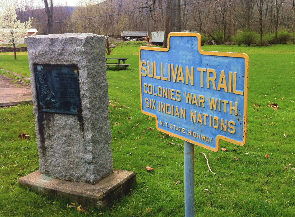 NY State Marker and Schuyler County Sullivan Memorial south of Montour Falls