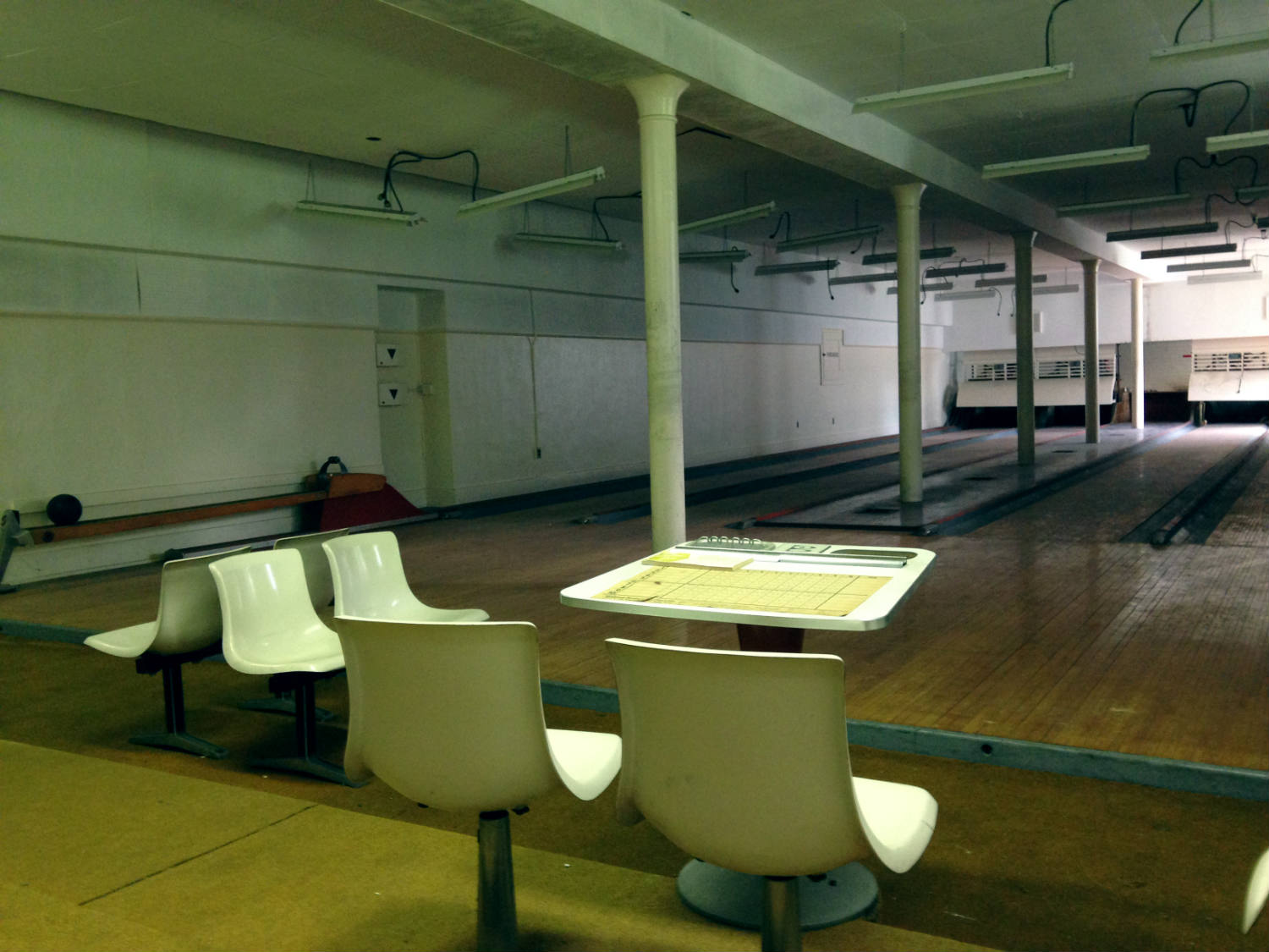 Bowling Alley in Basement of Hadley Hall at the Willard Asylum