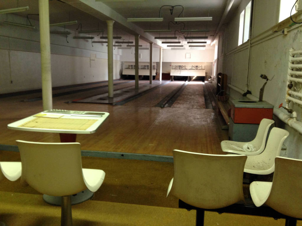 Bowling Alley in Basement of Hadley Hall at the Willard Asylum