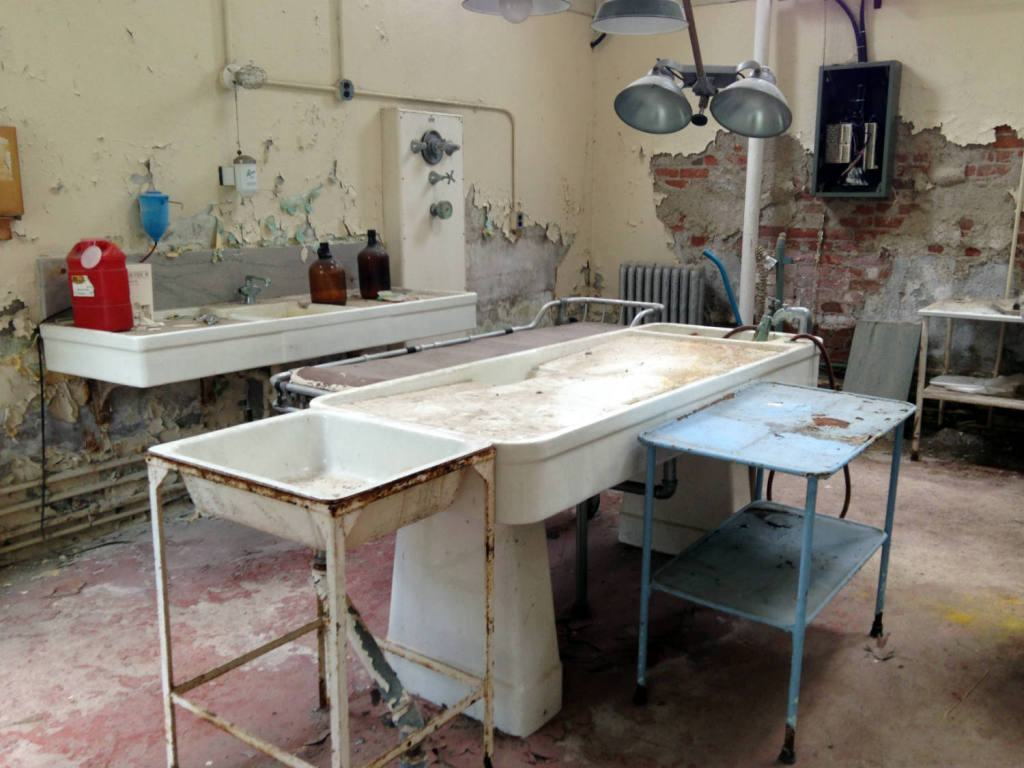 Embalming Table and Equipment at Willard Asylum Tour in Ovid, NY