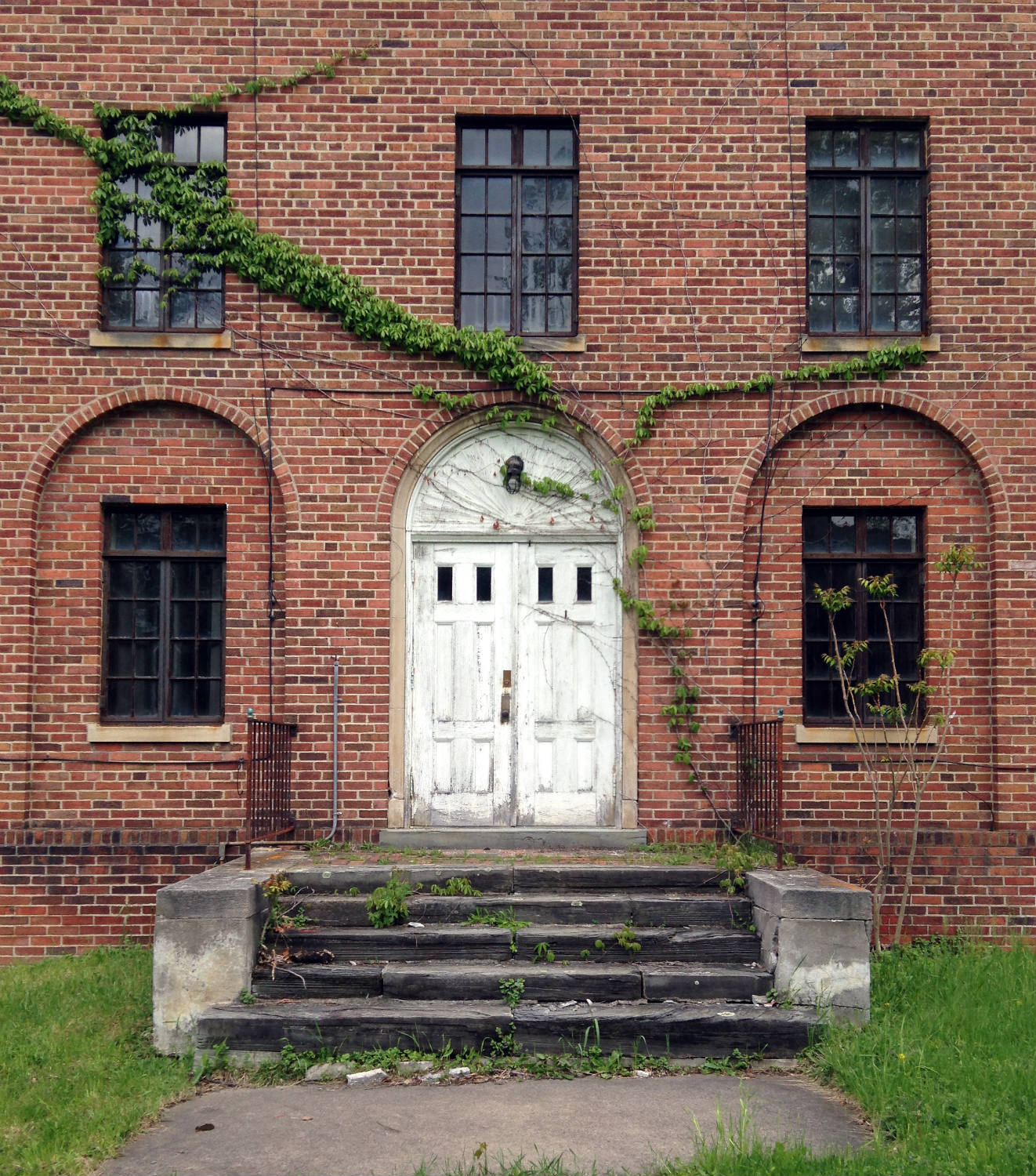 Doorway on building at the Willard Asylum