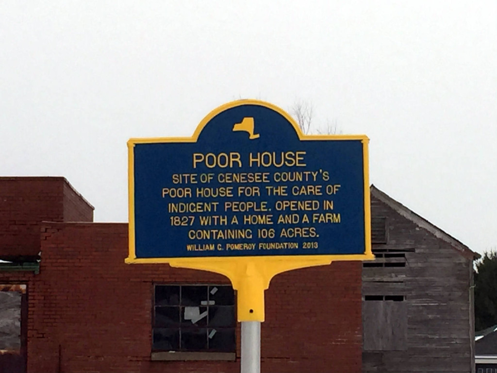 Poor House Landmark Sign in East Bethany, NY