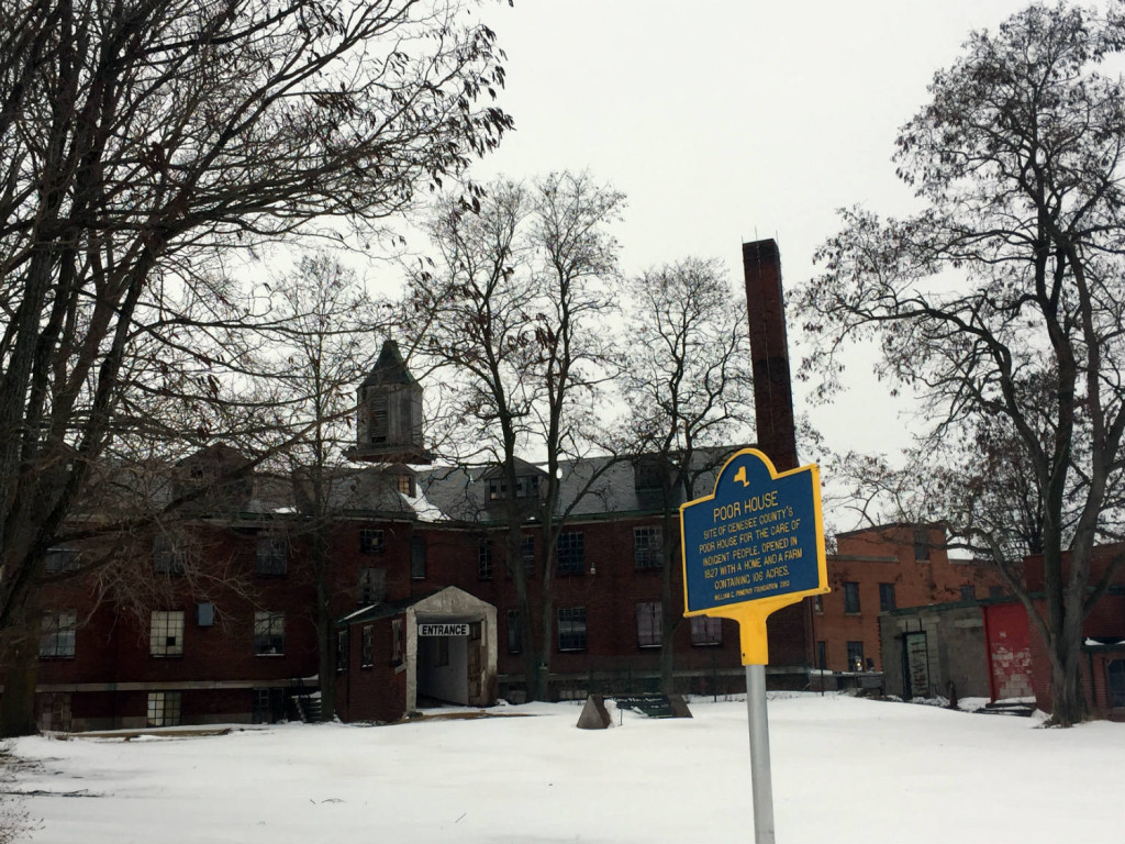 Rolling Hills Asylum in E. Bethany, New York Genesee County with Landmark Sign