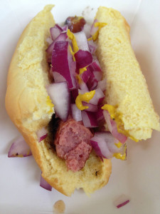 FLX Wienery Hot Dog with Onion and Mustard