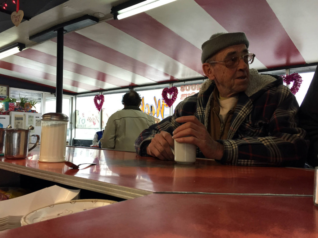 Man at the Counter in the Pok-A-Dot in Batavia, NY