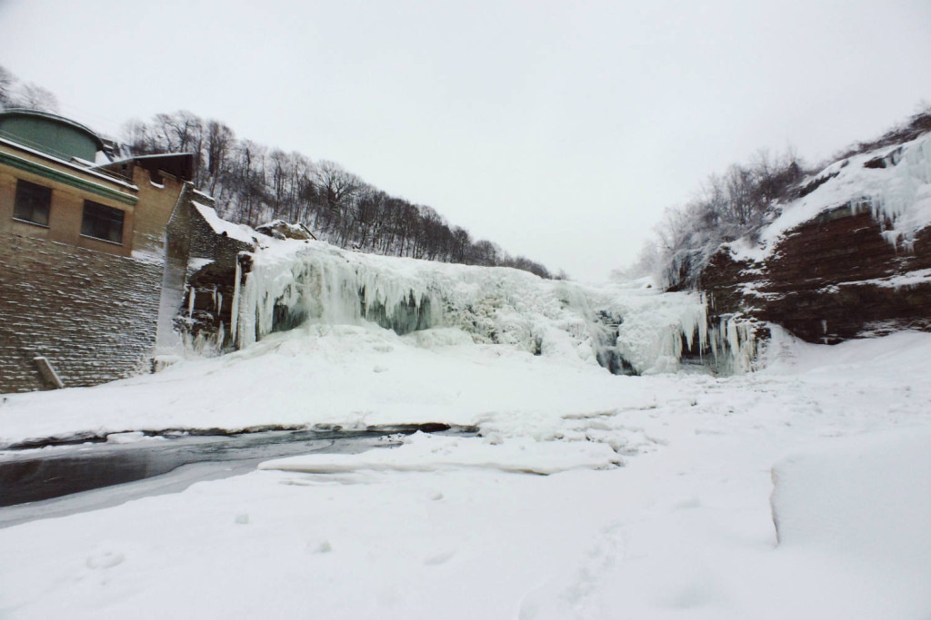 Frozen Lower Falls in Rochester, NY