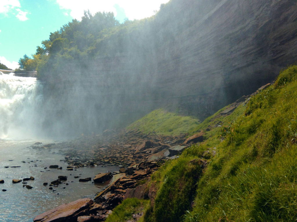 Lower Falls Gorge and Cave Entrance in Rochester, NY