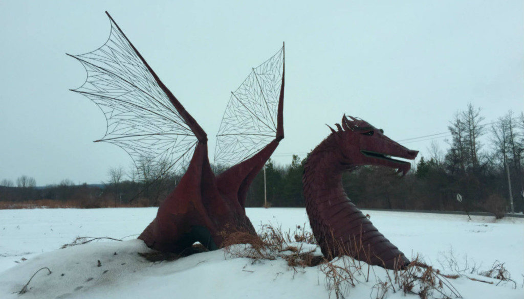 Dragon Sculpture in East Bethany, NY - Featured Image