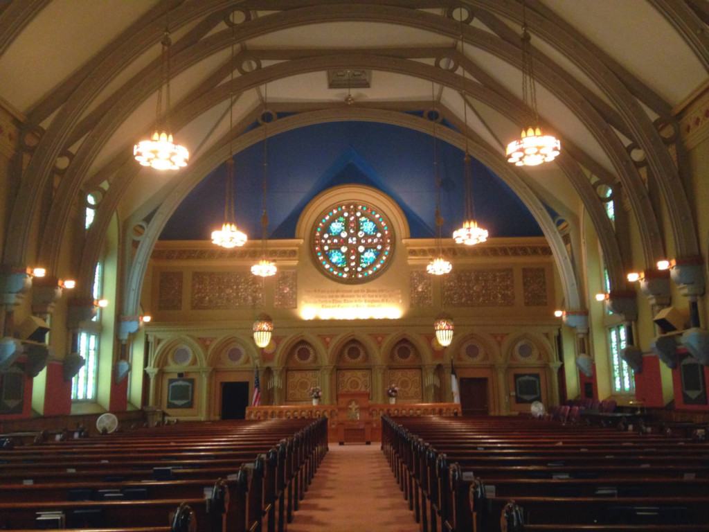 Nave of First Presbyterian Church of Bath by Louis Comfort Tiffany