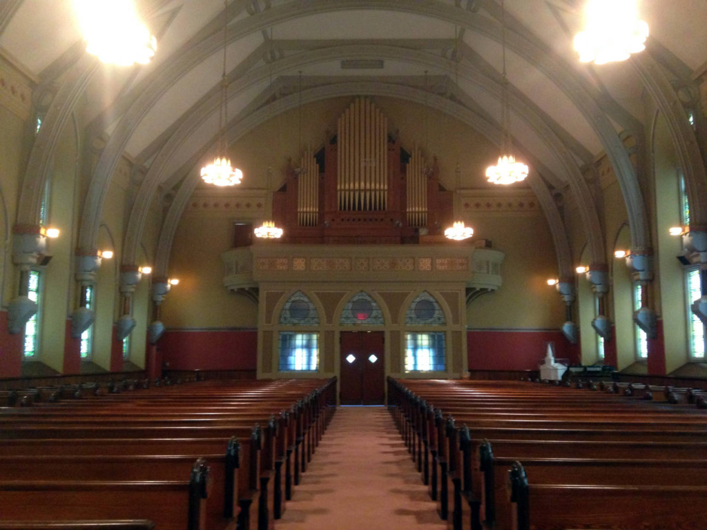 Rear of Nave in First Presbyterian Church in Bath, New York