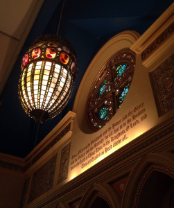 Acorn Lamp and Rose Window designed by Tiffany in Bath, NY