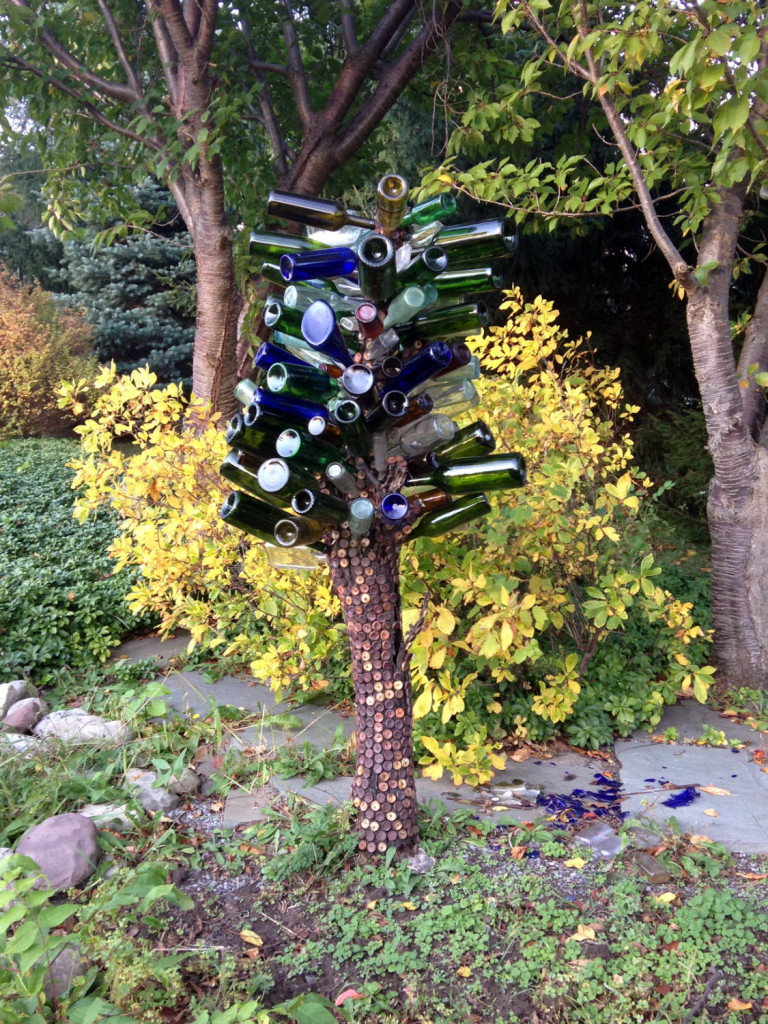 Metal Sculpture Wine Bottle Tree near West Bloomfield