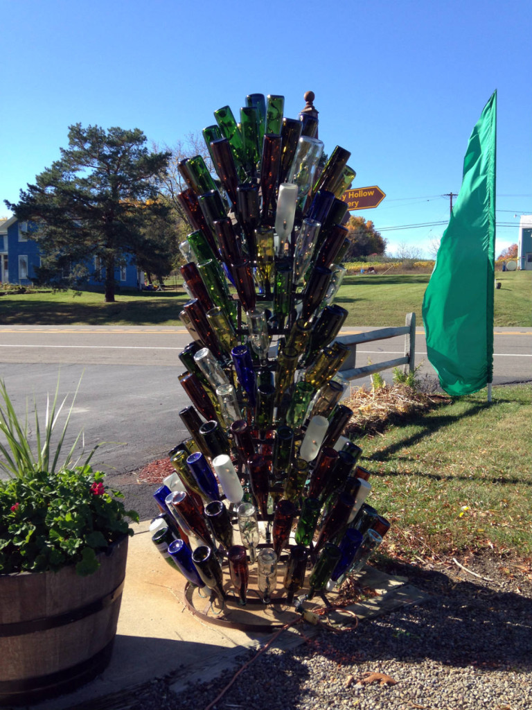 Wine Bottle Tree Outside Glenora Wine Cellars in Dundee, NY