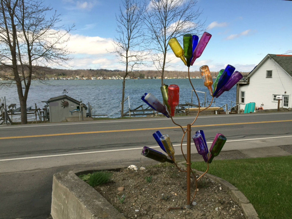 Bottle Tree Sculpture on East side of Conesus Lake
