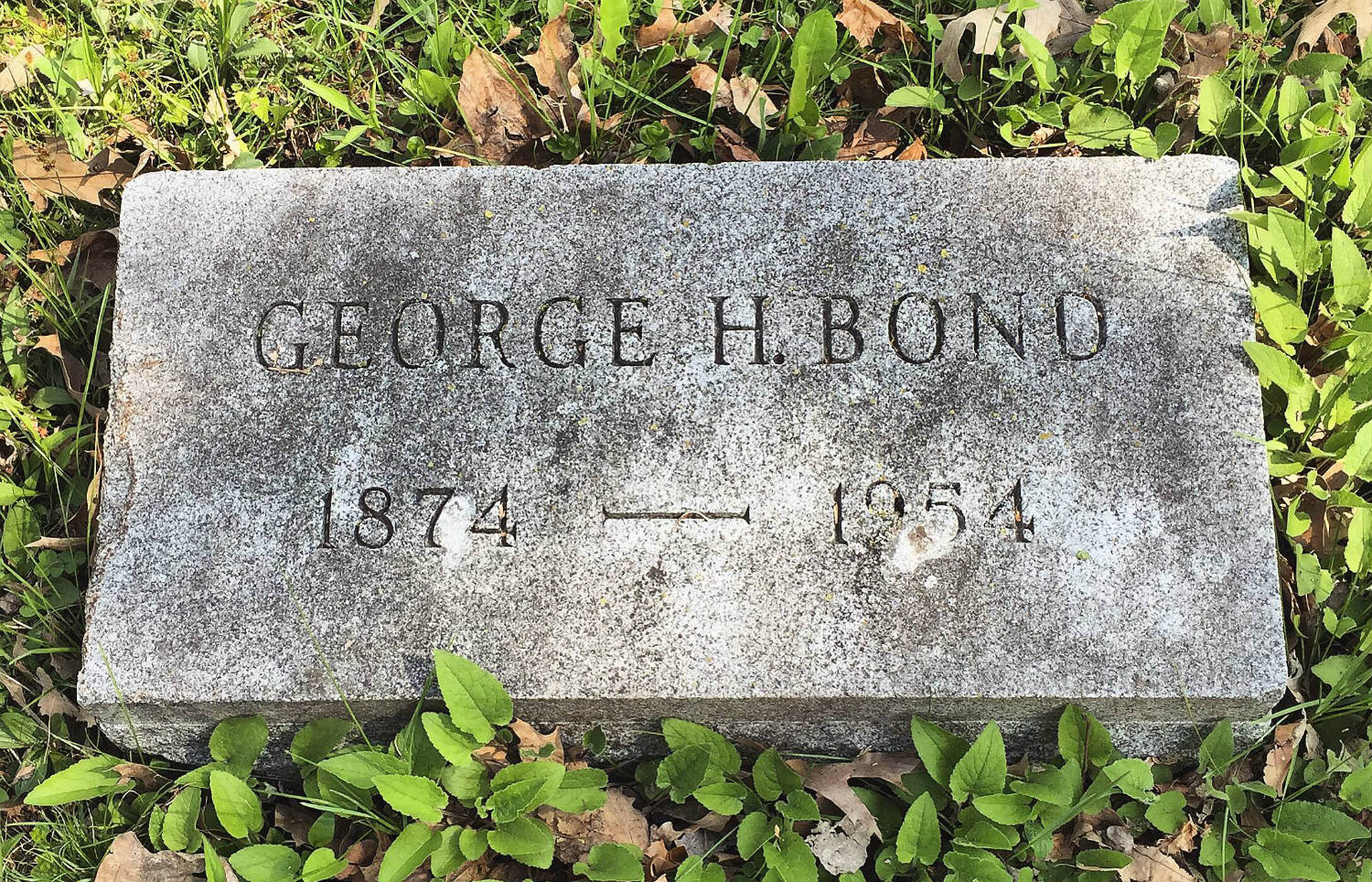 Gravestone of George Bond in Oakwood Cemetery; Syracuse