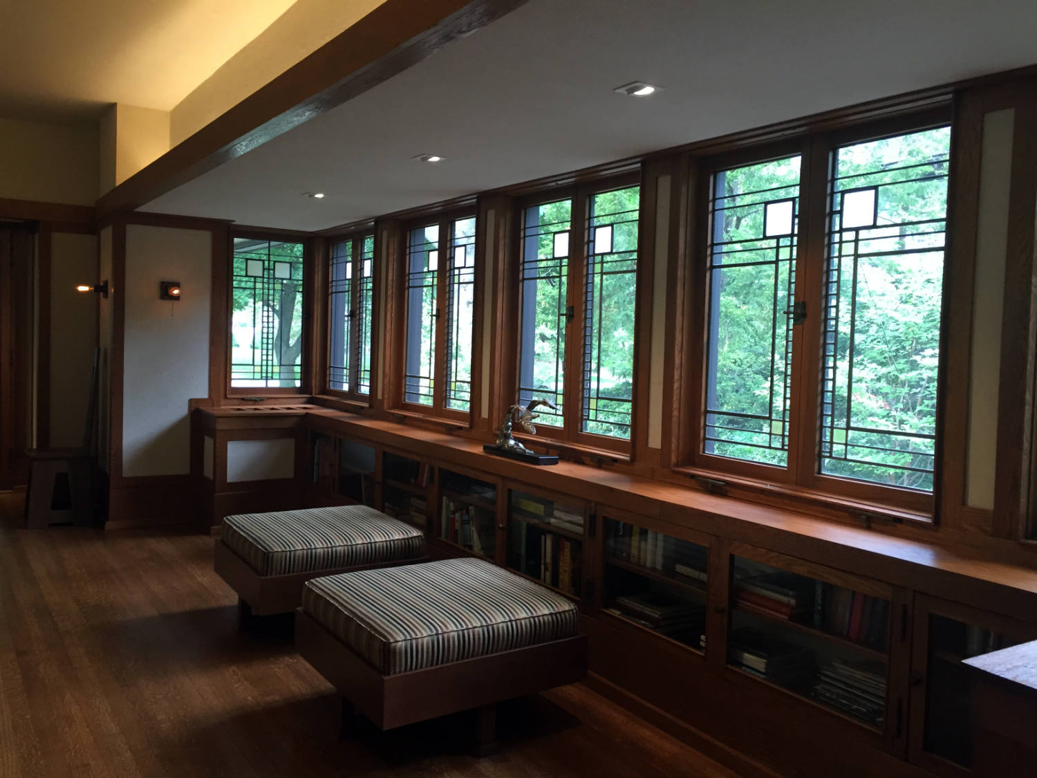 Zinc Living Room Windows in the Rochester Frank Lloyd Wright House