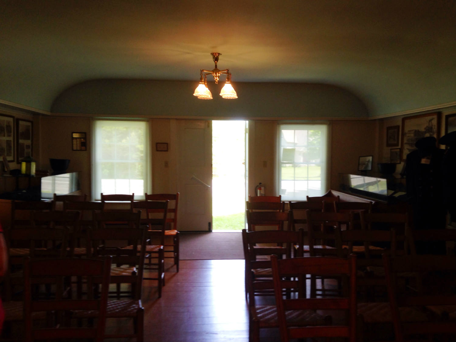 Inside the Baptist Meeting House in Ontario, NY