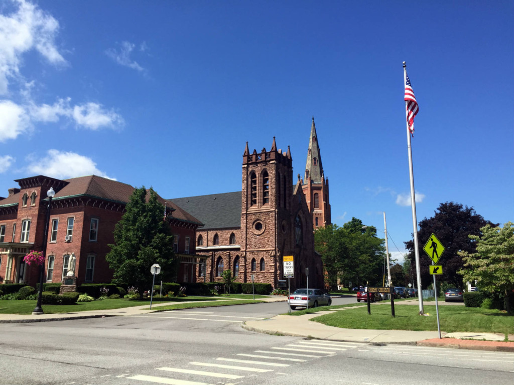 Baptist and Catholic Church in Albion, New York