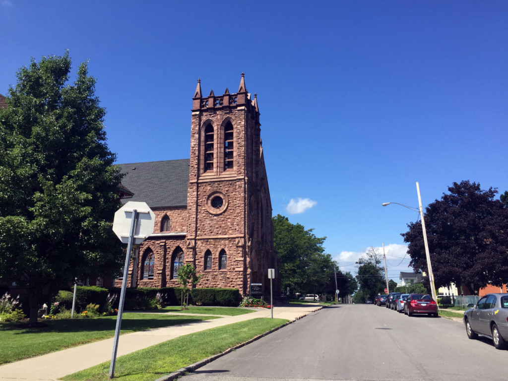 Baptist and Catholic Church in Albion, New York