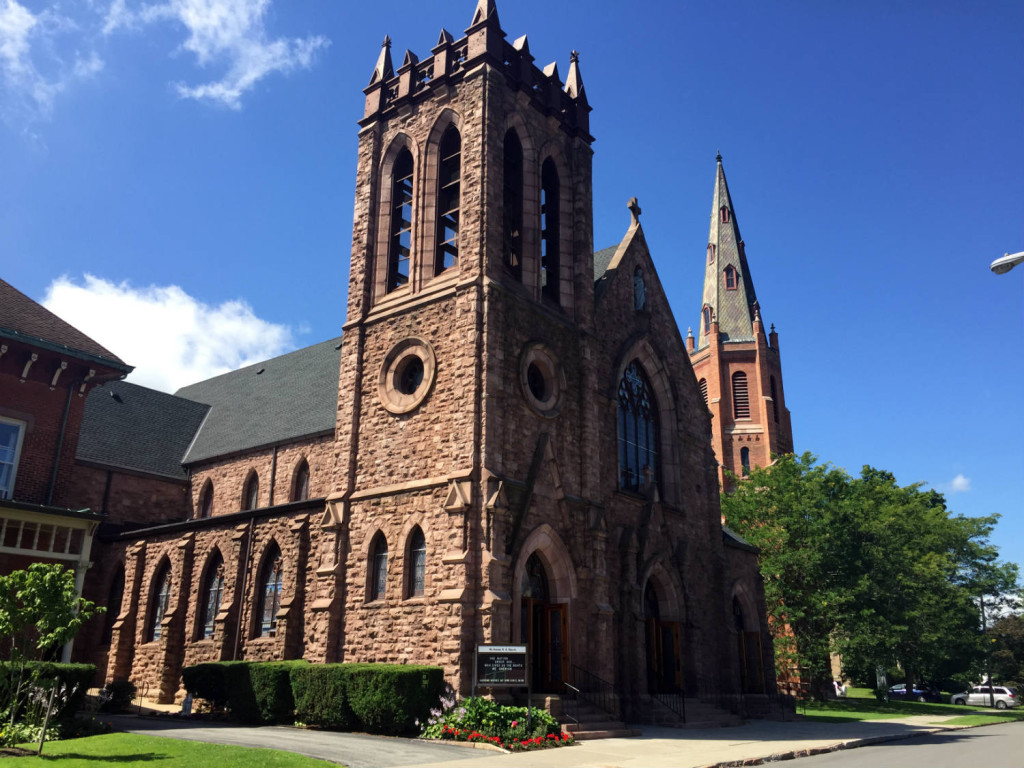 Baptist and Catholic Church in Albion, New York