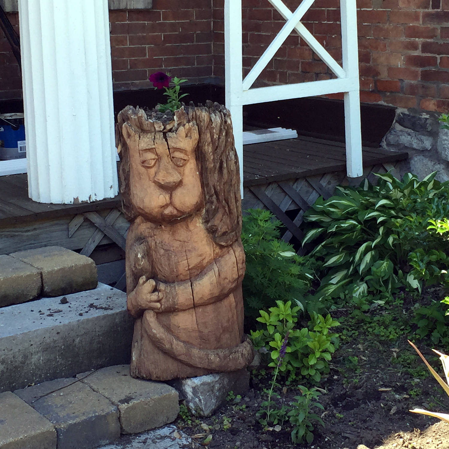 Wizard of Oz Lion Wood Carving in Chittenango, New York