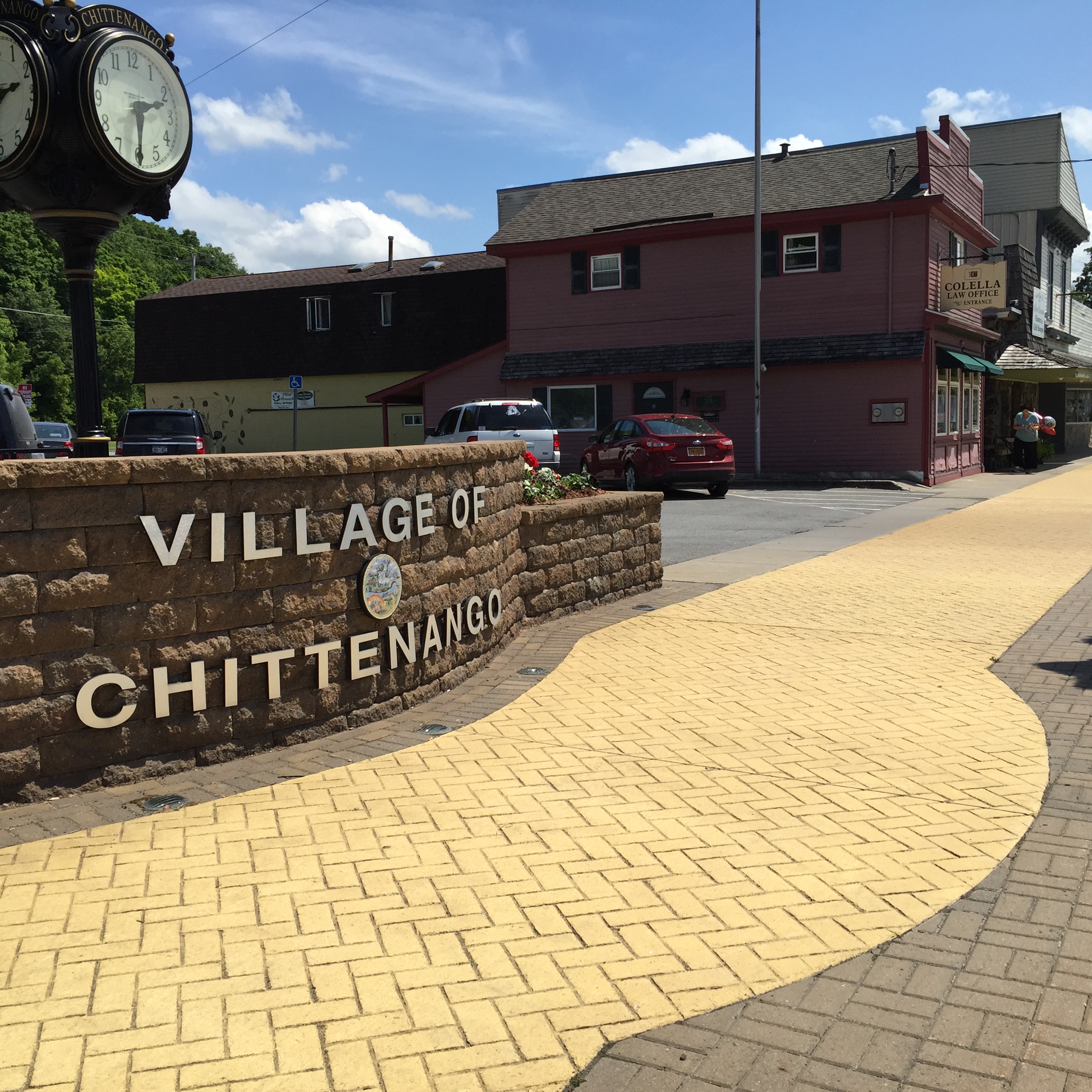 Village of Chittenango, New York Yellow Sidewalks