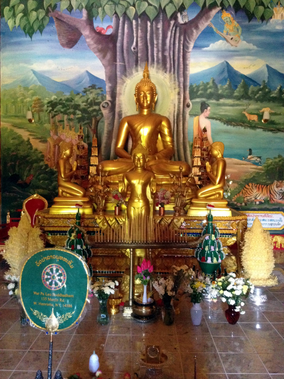 Buddha Statues at Wat Pa Lao Buddhadham in Rush, New York