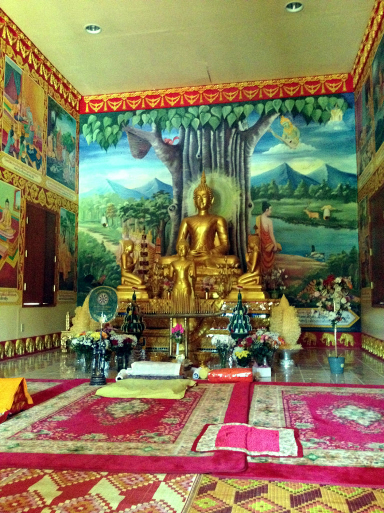 Inside the Main Temple at the Wat Pa Lao Buddhadham in Rush