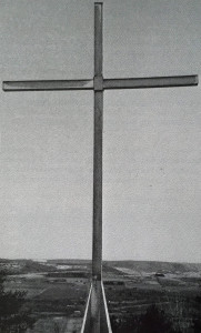 The Steel Cross of Calvary Hill in Wayland