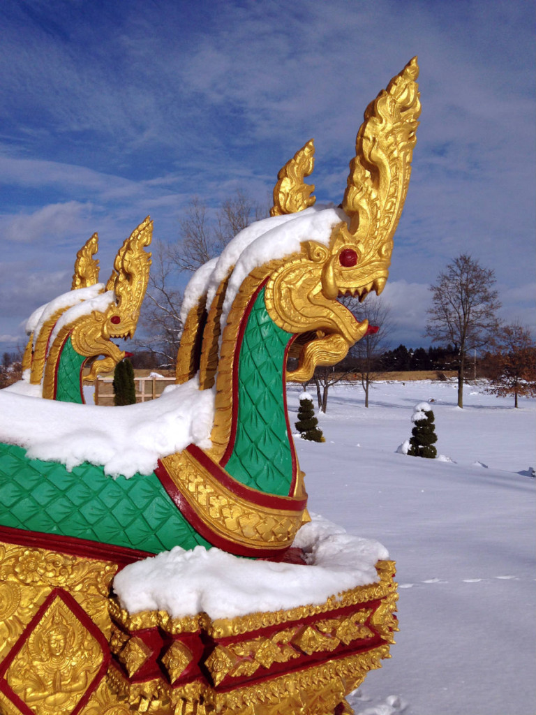 Dragons at Wat Pa Lao Buddhadham in Rush, New York