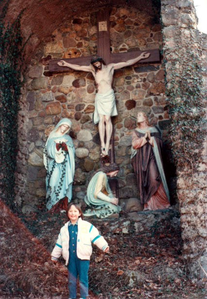 Jesus on the cross at Grotto of the Agony at St. Michael's Mission in Conesus