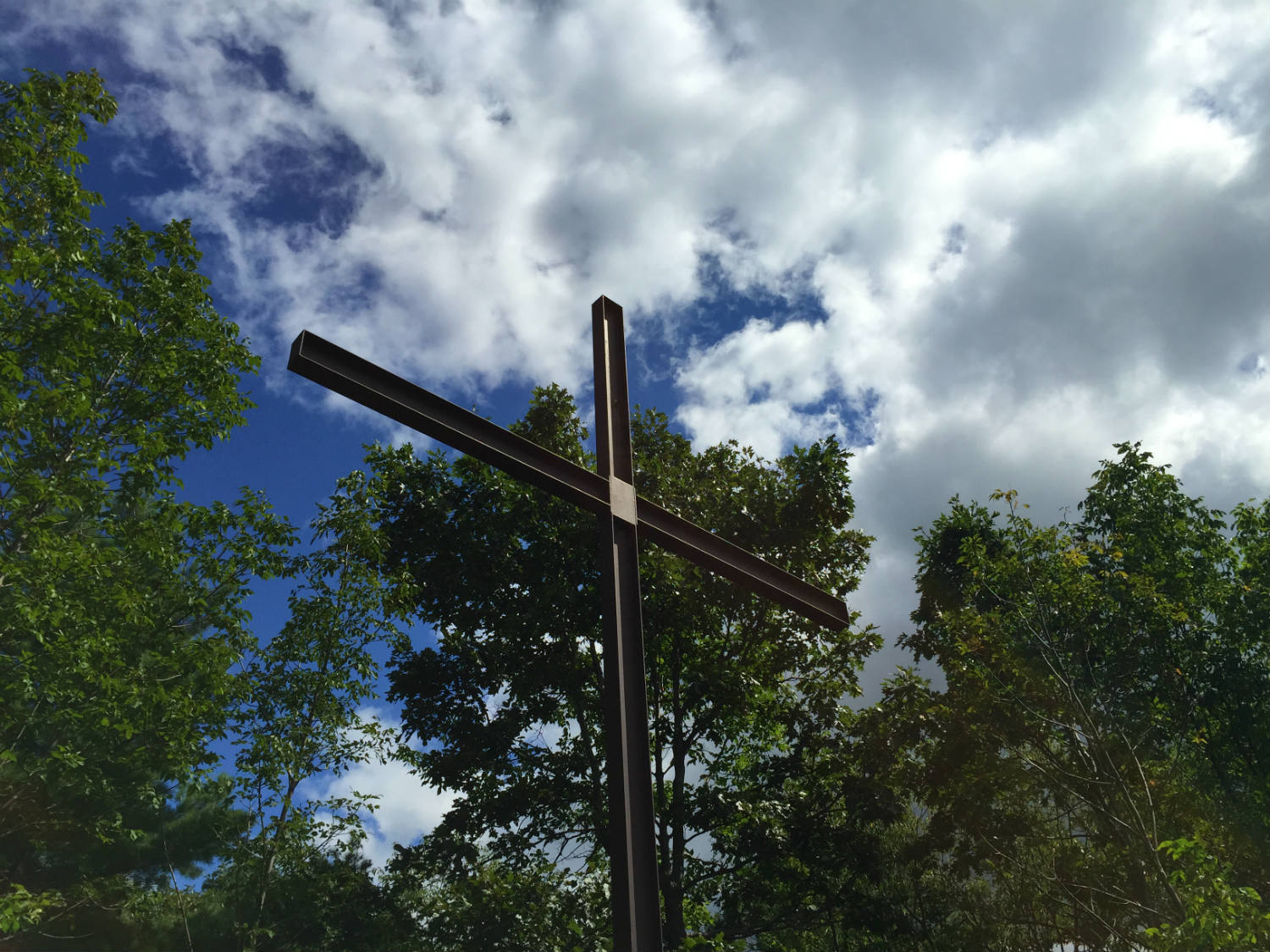 Metal Cross on Calvary Hill in Wayland, New York