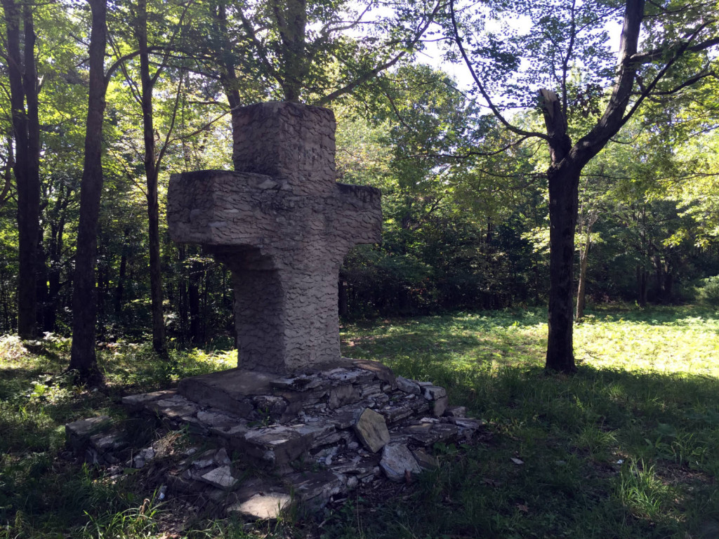 Stone Cross on Sandy Hill in Wayland, NY