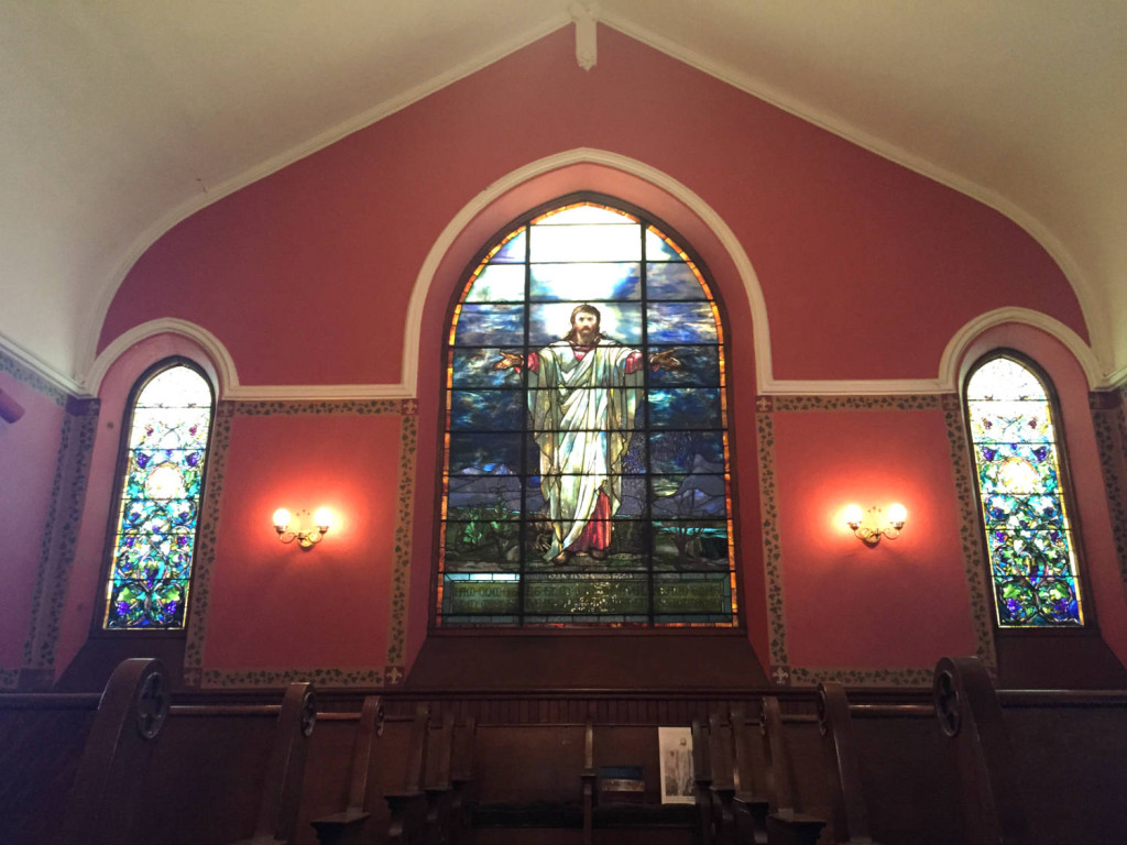 Tiffany Windows in the Pullman Memorial Universalist Church in Albion