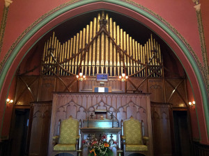 Organ Pipes in the Pullman Memorial Universalist Church in Albion