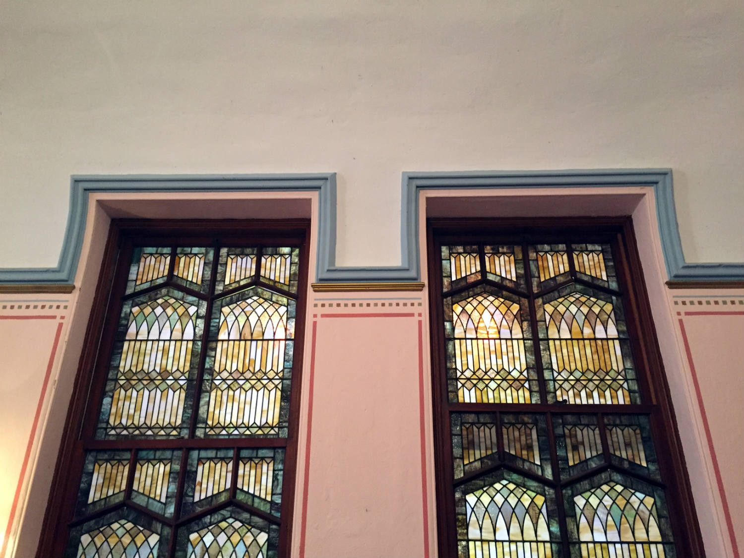 Tiffany Windows at the Pullman Memorial Universalist Church in Albion