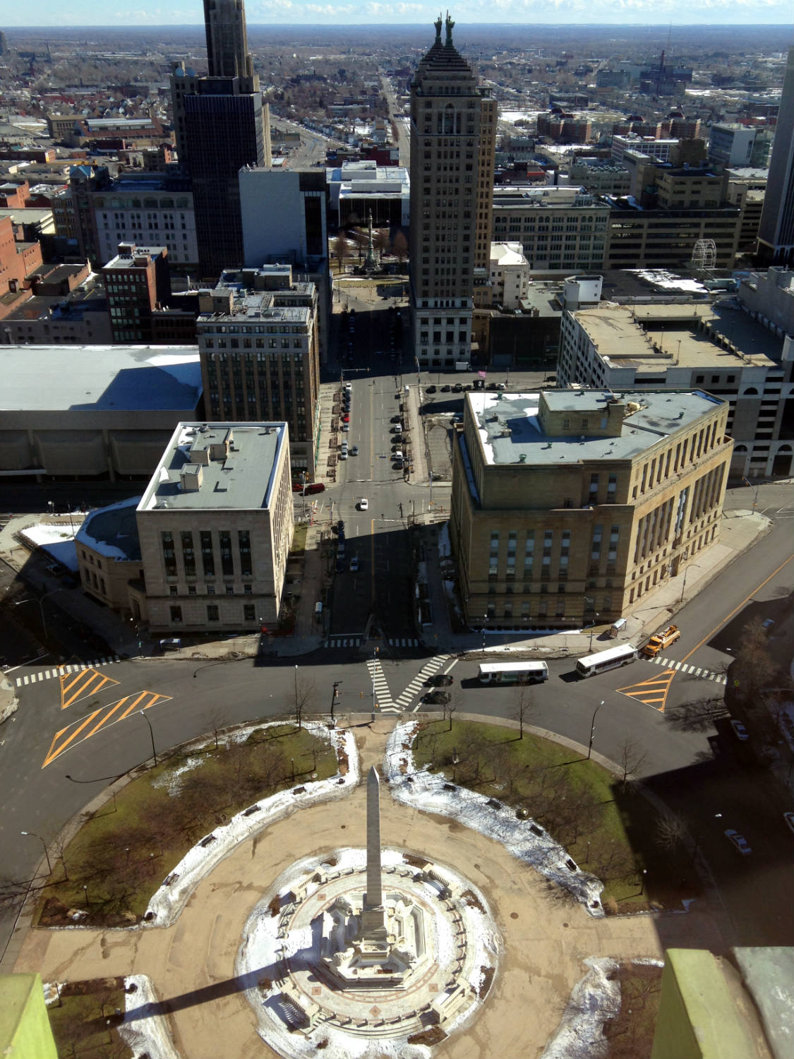 Niagara Square from the Observation Deck of Buffalo City Hall