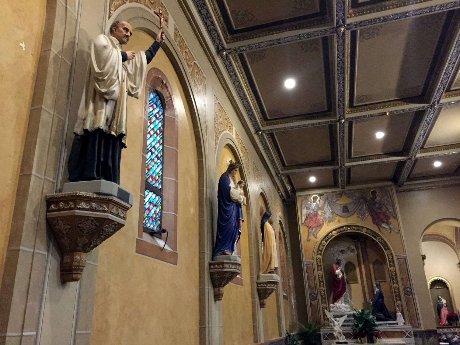 Side Altar and Saints in St. Luke's Mission in Buffalo, New York