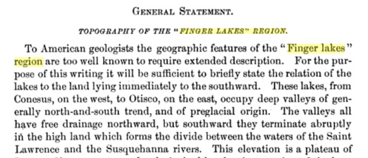 Excerpt from Fairchild's Topography of the Finger Lakes Region