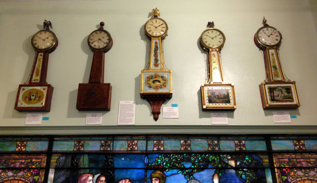 Banjo Clocks in the Hoffman Clock Museum in Newark, New York