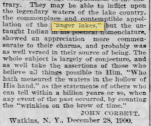 Excerpt from Democrat and Chronicle, an letter to the editor (29 December 1900)