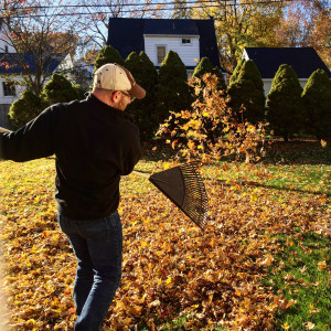 Raking Leaves in Rochester, New York