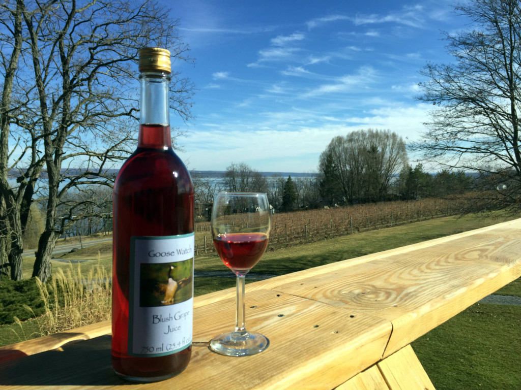 Blush Grape Juice at Goose Watch Farm in Romulus, New York