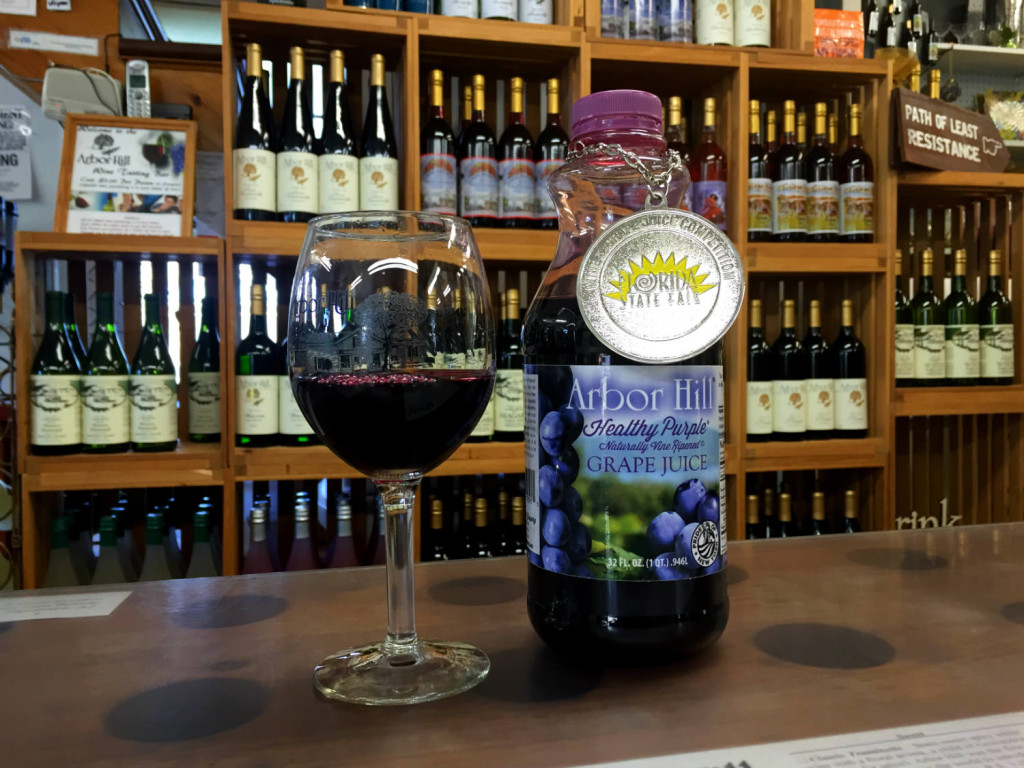 Red Concord Grape Juice at Arbor Hill Winery in Naples, New York