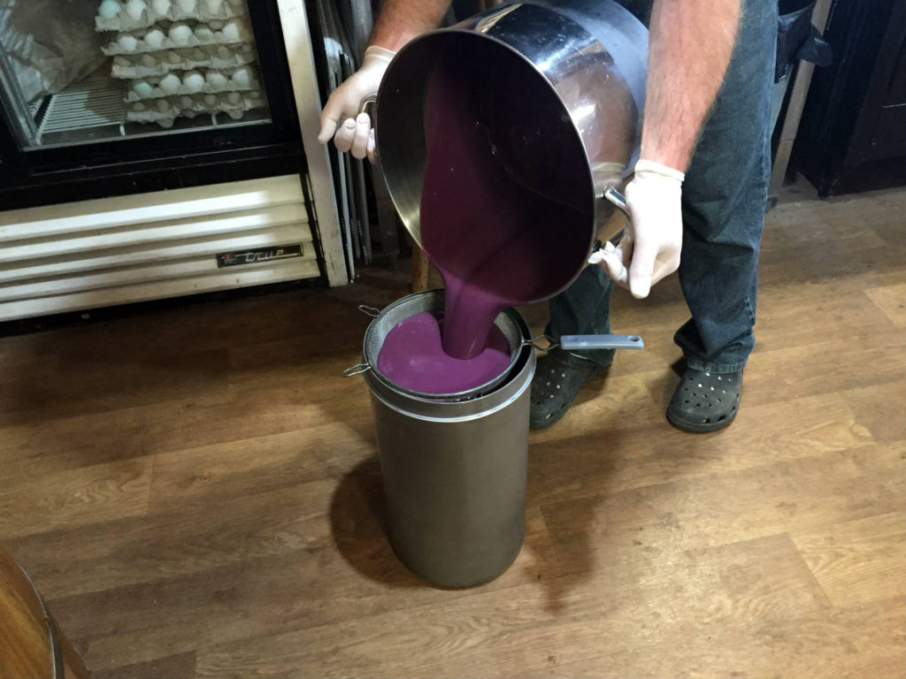 Filtering the Wild Shangri-La Berry at Spotted Duck Creamery in Penn Yan, New York